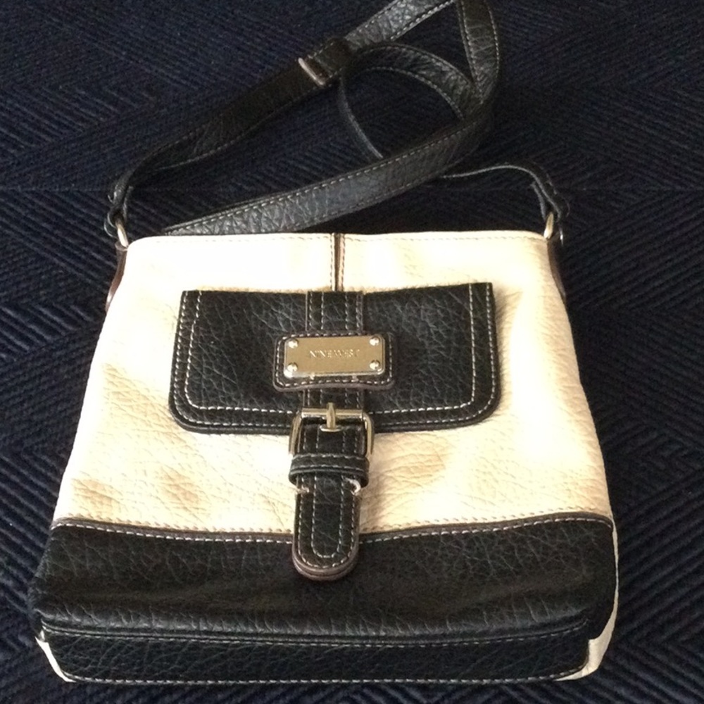 Nine West cream and brown crossbody bag for women